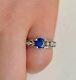 2.25ct Round Cut Simulated Sapphire Solitaire Women's Ring 14k White Gold Plated