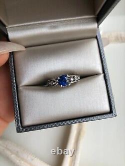 2.25Ct Round Cut Simulated Sapphire Solitaire Women's Ring 14K White Gold Plated