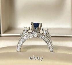 2.25Ct Round Cut Simulated Sapphire Solitaire Women's Ring 14K White Gold Plated