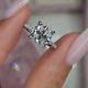 2.26ctw Cushion Moissanite Hidden Halo Engagement Ring In 14k White Gold Plated
