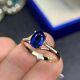 2.2ct Oval Cut Lab Created Sapphire Engagement Fancy Ring 14k Yellow Gold Plated