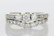 2.30 Ct Round Cut Simulated Diamond Bridal Band Set Ring 14k White Gold Plated