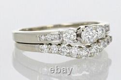 2.30 Ct Round Cut Simulated Diamond Bridal Band Set Ring 14K White Gold Plated