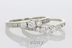 2.30 Ct Round Cut Simulated Diamond Bridal Band Set Ring 14K White Gold Plated