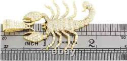 2.30Ct Round Cut Real Moissanite Scorpion Men's Pendant 14K Yellow Gold Plated