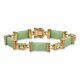 2.40 Tcw Gold-plated Sterling Silver Green Jade And Peridot Bracelet