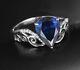 2.50 Ct Pear Lab-created Sapphire 14k White Gold Plated Solitaire Women's Ring