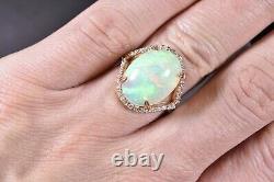 2.50Ct Oval Natural Fire Opal Solitaire Engagement Ring 14K Yellow Gold Plated