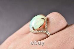 2.50Ct Oval Natural Fire Opal Solitaire Engagement Ring 14K Yellow Gold Plated
