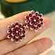 2.50ct Pear Cut Lab-created Red Ruby Cluster Stud Earrings 14k White Gold Plated