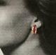 2.50ct Princess Simulated Red Ruby Huggie Hoop Earrings 14k Yellow Gold Plated
