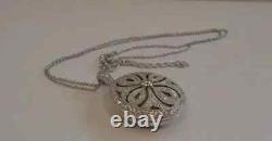 2.50Ct Round Cut Real Moissanite Art Deco Pendant 14K White Gold Plated 18Chain
