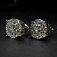2.50ct Round Simulated Moissanite Cluster Stud Earrings In 14k White Gold Plated