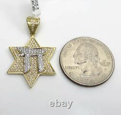 2.50Ct Round Simulated Moissanite Star Of David Pendant 14K Yellow Gold Plated