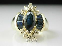 2.60Ct Marquise Cut Lab Created Sapphire Engagement Ring 14K Yellow Gold Plated