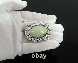 2.70Ct Oval Cut Simulated Fire Opal Vintage Brooch Pin In 14k Yellow Gold Plated