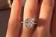 2.72ct Cushion Cut 4halo Moissanite Solitaire Engagement Ring White Gold Plated