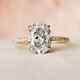 2 Ct Oval Cut Moissanite Hidden Halo Engagement Ring 14k Yellow Gold Plated