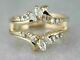 2 Ct Marquise Lab Created Diamond Enhancer Women Wrap Ring Guard 14k Gold Plated