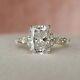 2 Ct Radiant-cut Real Moissanite Solitaire Engagement Ring 14k White Gold Plated
