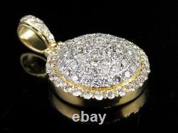 2 Ct Round Cut Moissanite Cluster Women's Beauty Pendant 14K Yellow Gold Plated