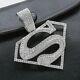 2. Ct Round Cut Moissanite Superman Fancy Pendant In 14k White Gold Plated Silver
