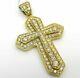 2. Ct Round Cut Real Moissanite Cross Men's Pendant 14k Yellow Gold Plated Silver