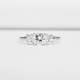 2 Ct Round Moissanite Cluster Three Stone Engagement Ring 14k White Gold Plated