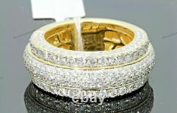 2 Ct Round Simulated Diamond Wedding Engagement Band Ring 14K Yellow Gold Plated