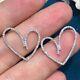 2 Ct Simulated Diamond Heart Shape Stud Women's Earrings 14k White Gold Plated