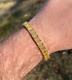 20ct Emerald Cut Lab-created Yellow Citrine Men's Bracelet 14k White Gold Plated