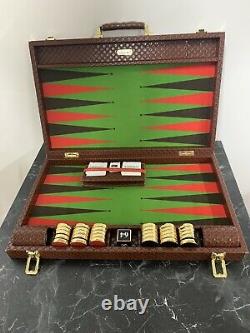22 Competition Size Backgammon Set&Gold Plated Metal Checkers