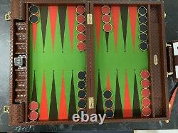 22 Competition Size Backgammon Set&Gold Plated Metal Checkers