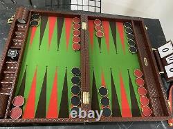 22 Competition Size Backgammon Set&Gold Plated Metal Checkers