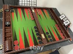 22 Competition Size Backgammon Set&Gold Plated Metal Checkers