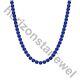 22 Tennis 5 Mm Necklace 55 Ct Round Cut Blue Sapphire 14k White Gold Plated