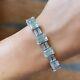 23 Ctw Created Emerald Cut Diamond Tennis Wedding Bracelet 14k White Gold Plated