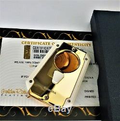24Ct Gold Plated Cohiba Cigar Cutter Metal Travel Guillotine Gift Boxed
