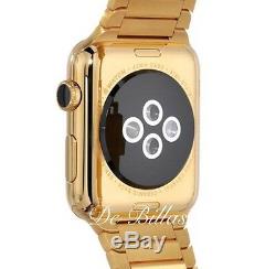 24K Gold Plated 42MM Apple Watch Series 2 Gold Link Band Custom Rare