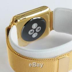 24K Gold Plated 42MM Apple Watch Series 2 with Gold Milanese Loop