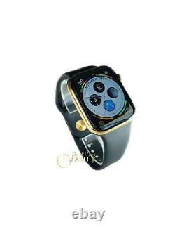 24K Gold Plated 44MM Apple Watch SERIES 4 With Black Sports Band
