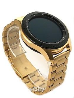 24K Gold Plated 46MM Samsung Galaxy Watch with Gold Link Band 2018 Model