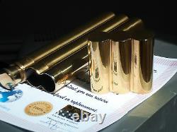 24K Gold Plated Cohiba Metal 2 Tube Cigar Holder Case and Hip Flask Gift Idea