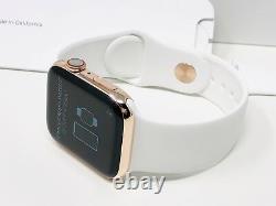 24K Rose Gold Plated 44MM Apple Watch SERIES 4 With White Sport Band