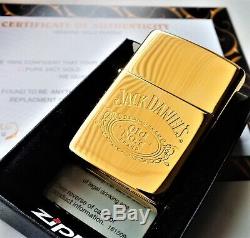 24ct Gold Plated Metal JD Jack Daniels Zippo Lighter Boxed 24k Flint Wick Gift
