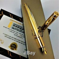 24ct Gold Plated Shiny Metal Parker Aster Fountain Writing Pen Gift Boxed 24k