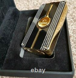 24k Gold Plated Metal Cohiba Lighter Triple Flame 3 Turbo Jet Cigar Punch Gas