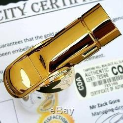 24k Gold Plated Metal Cohiba Table Lighter 4 Flame Turbo Jet Cigar Gas Gift Box