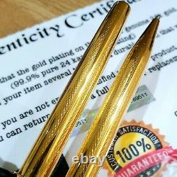 24k Gold Plated Metal Cross Century II Pen Set Fountain & Ball Point Black Ink
