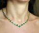 25.16ct Simulated Emerald & Diamond 14k Yellow Gold Plated Pretty Necklace